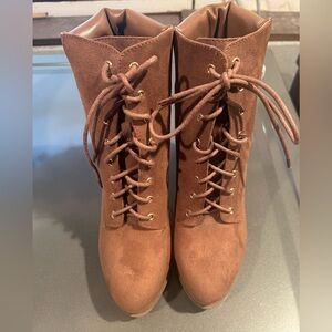 Shoedazzle bootie heels. Size 10. Never worn. Paper still on the metal. No box.